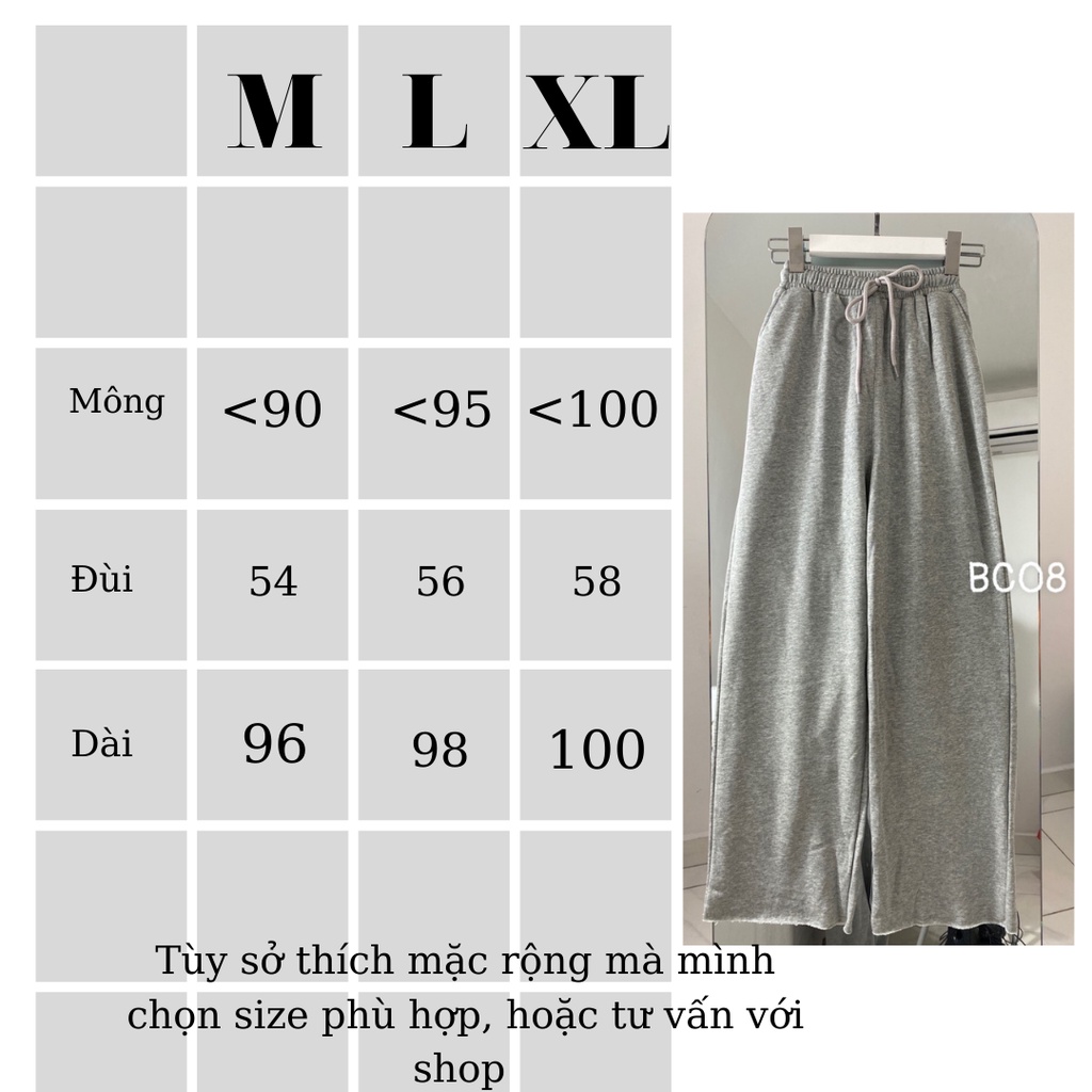 Quần Ống Suông Dáng Dài Hách Chân chất thun cotton ( From to) có size,4 màu