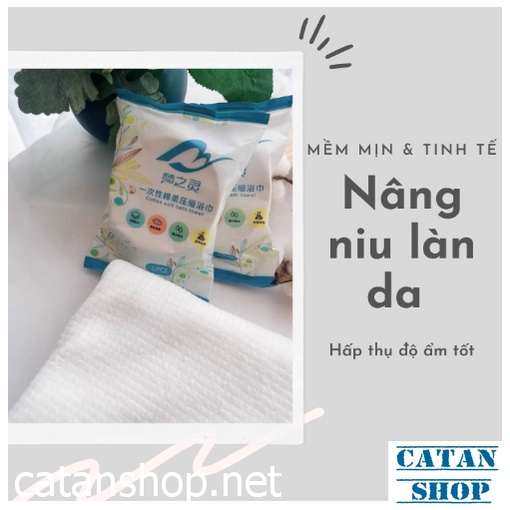 Khăn nén cotton du lịch  dùng một lần, Khăn tắn dạng nén tiện lợi GD585-KtamN-140Kh