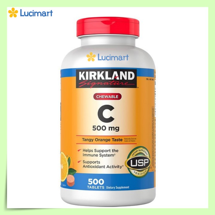 Viên Kirkland Vitamin C 500mg, 1000mg hộp 500 viên [Hàng Mỹ]