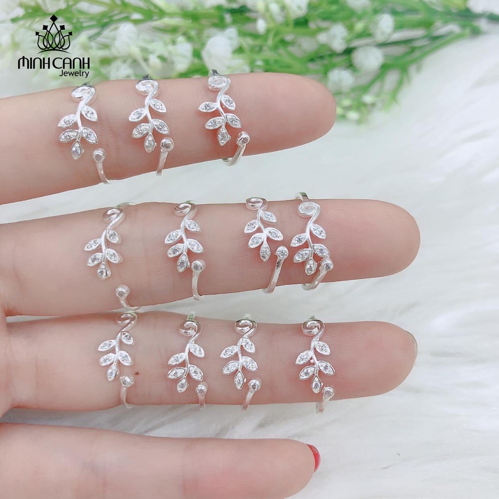 Nhẫn Bạc Lá Olive Dáng Hở Freesize - Minh Canh Jewelry