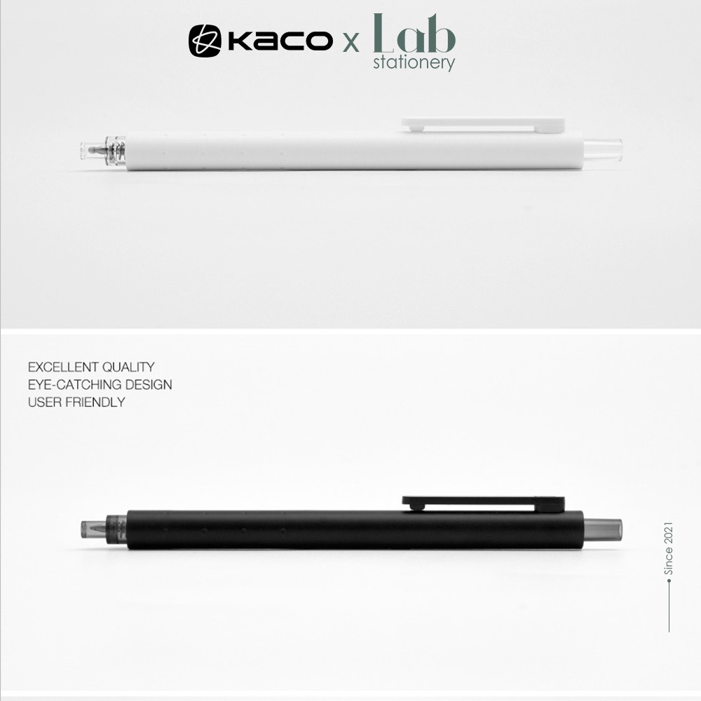 Bút Kaco Rocket Mực Gel Labo 0.5 Có Ngòi Thay Thế Mực Đen, Xanh, Đỏ