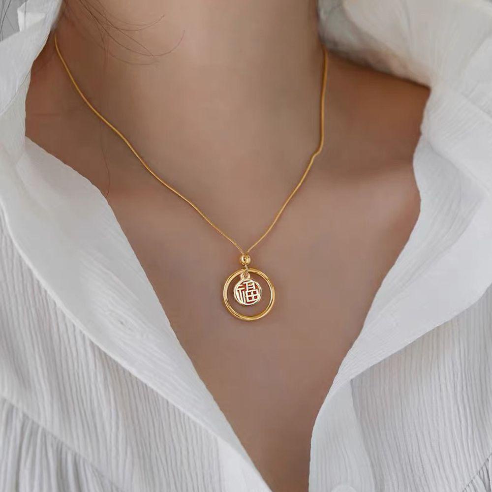 1 Dây Chuyền Nữ Mặt Hình Nhân Vật May Mắn Phong Cách Trung Hoa|Dây Chuyền Đồng Dạng Chuỗi Màu Sắc Thời Trang|Vòng Cổ Choker Thời Trang Cá Tính