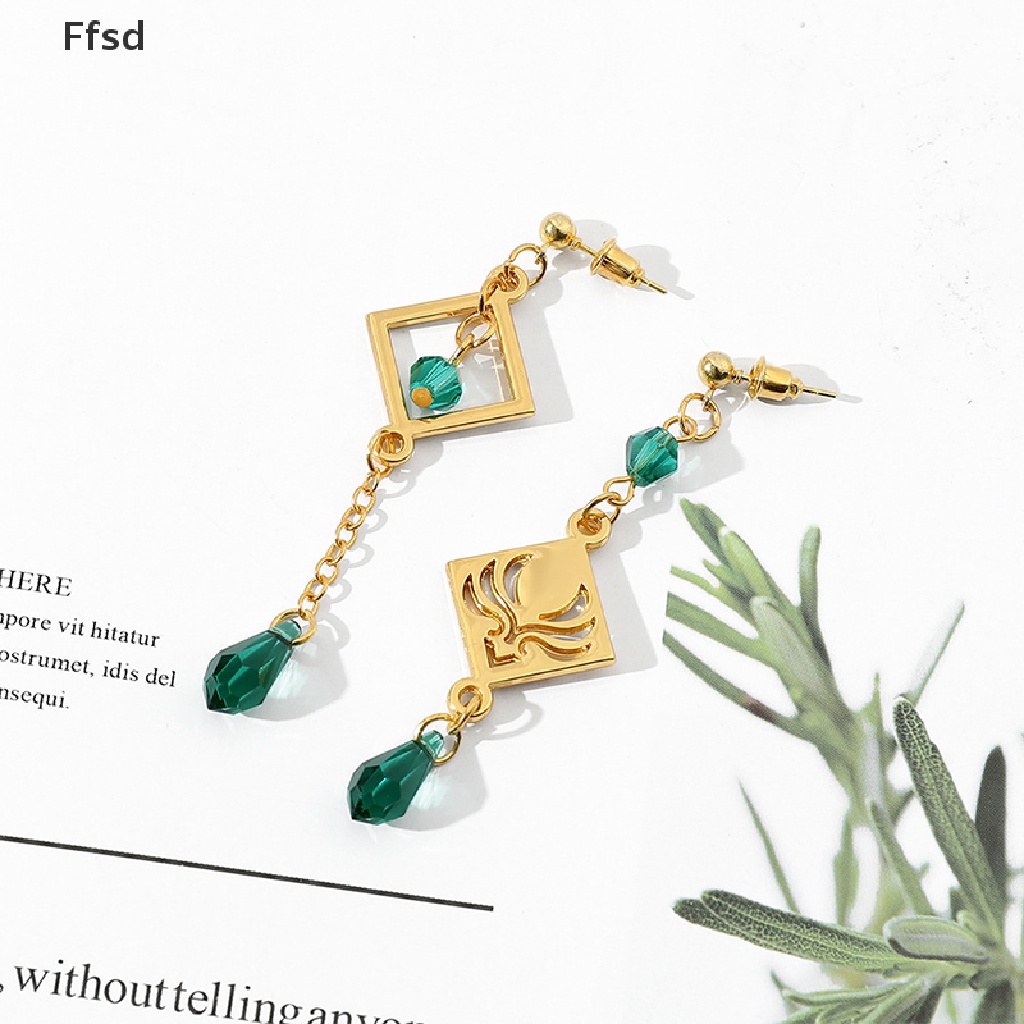 {Ffsd} Khuyên Tai Mặt Dây Chuyền Bất Đối Xứng Thông Gió Barbatos * Hot