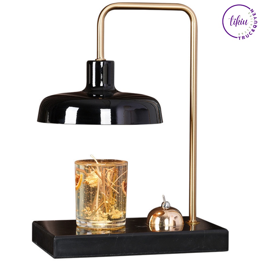 Đèn Đốt Nến Thơm Phong Cách Châu Âu TIKIU Sang Trọng ĐẾ ĐÁ ĐEN CAO CẤP, Phụ kiện nến thơm Yankee, Bath & Body Works 2022