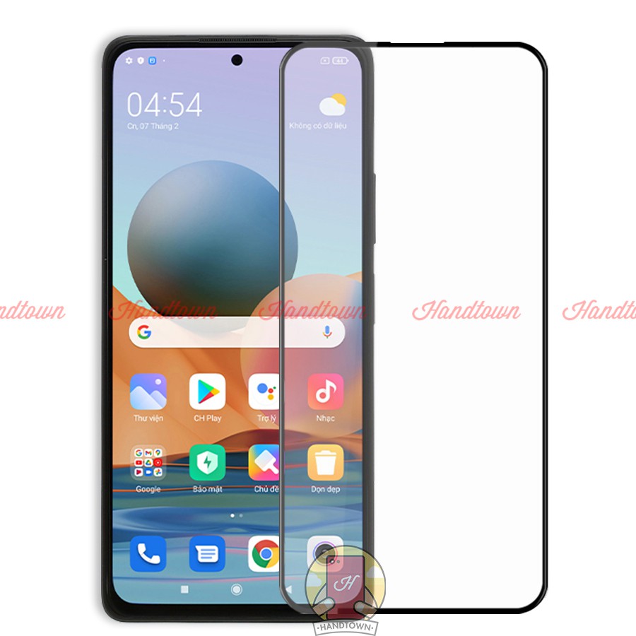 Kính Cường Lực Xiaomi Redmi Note 10 10S 4G 5G Pro Full Màn Đen Full Keo Không Chấm Li Ti Chống Va Đập Trầy Xước Handtown