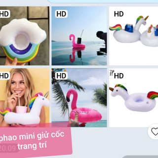 Phao kỳ lân , hồng hạc mini giữ cốc, phụ kiện chụp ảnh