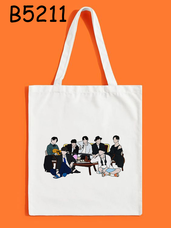 Be [LIFE GOES ON] Túi Tote Bằng Vải Canvas Dành Cho Học Sinh