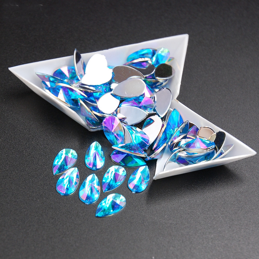 SOFTNESS 100Pcs 8x13mm 3D Glitter Charms DIY Crafts Manicure Decorations|Nail