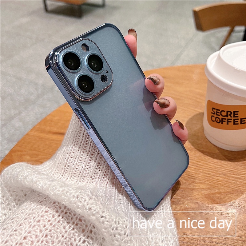 Ốp Điện Thoại Silicon Cứng Chống Sốc Siêu Mỏng Mạ Điện Cho iPhone 12 13 Pro Max Luxury IP13