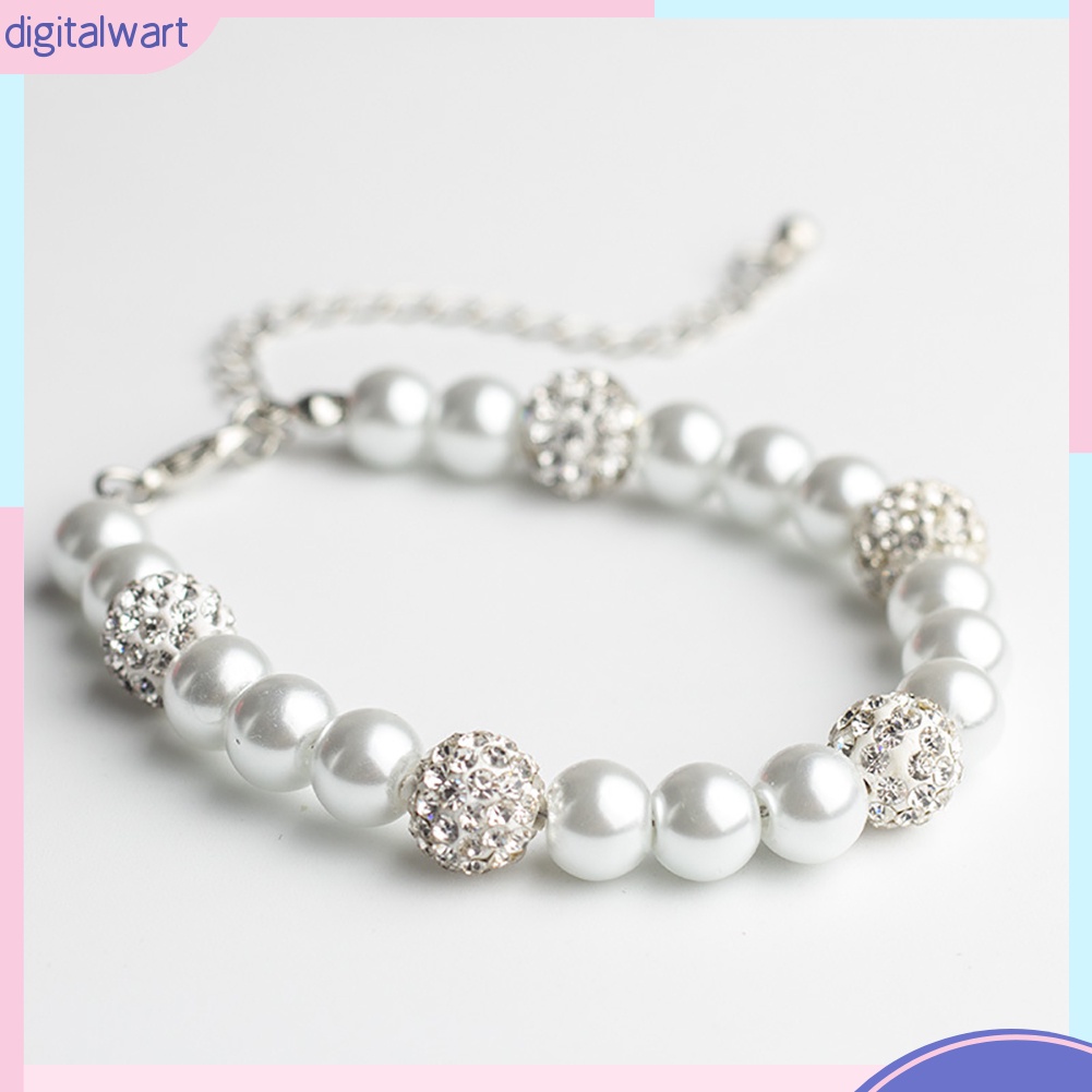 Vòng tay đính đá và ngọc trai giả thanh lịch xinh xắn cho nữ