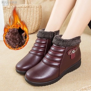 Giày Bốt Cotton Đế Mềm Thời Trang Mùa Đông Cho Phụ Nữ Trung Niên