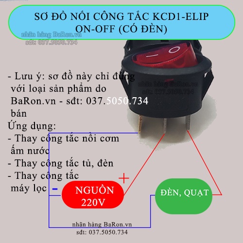 Công tắc bếp điện, nồi cơm, ấm nước hình OVAL, ELIP kcd1 loại 6A/250V 10A/150V