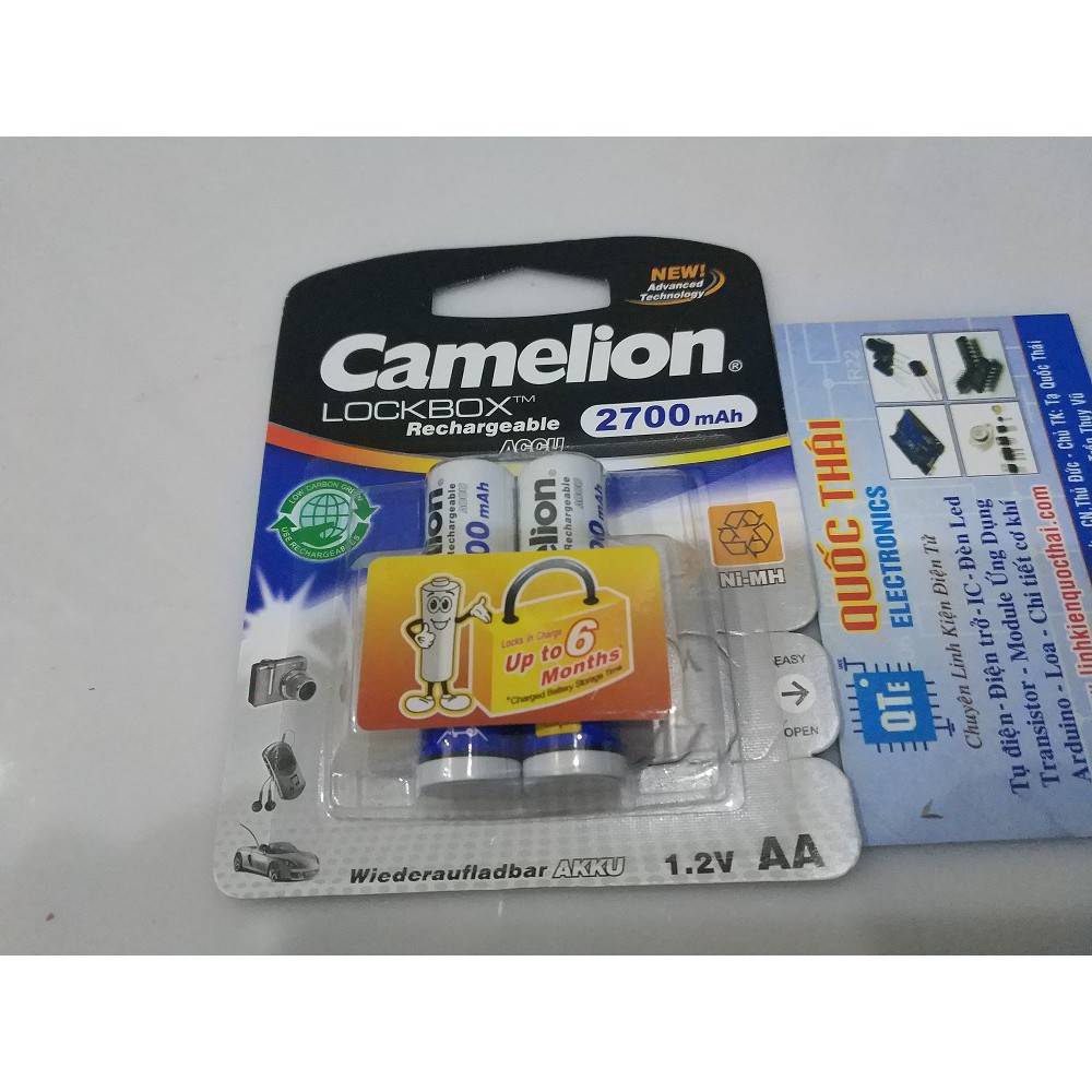 Pin sạc size AA hiệu Camelion 1,2v (2700mAh)(1 cặp)