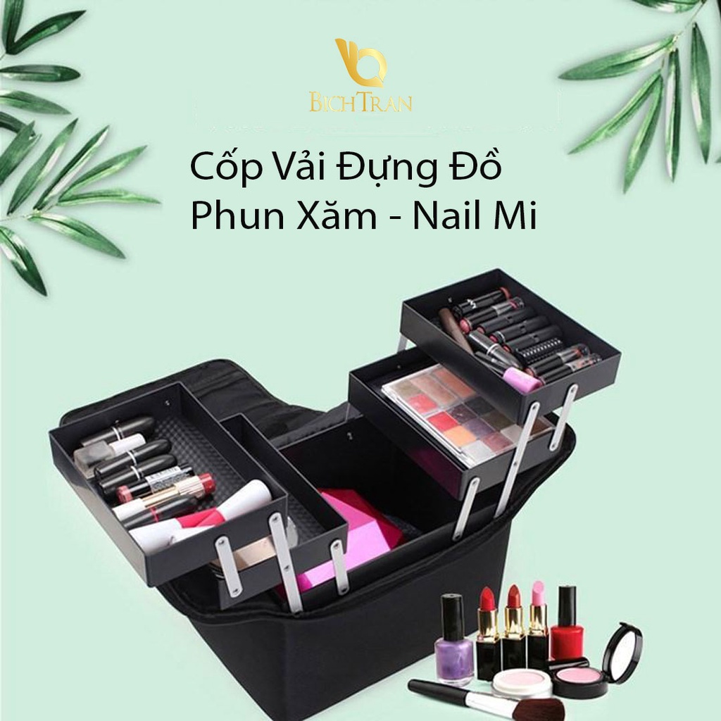 Cốp vải đựng đồ mi nail, phun xăm đi mưa thoải mái, bỏ ra giặt được