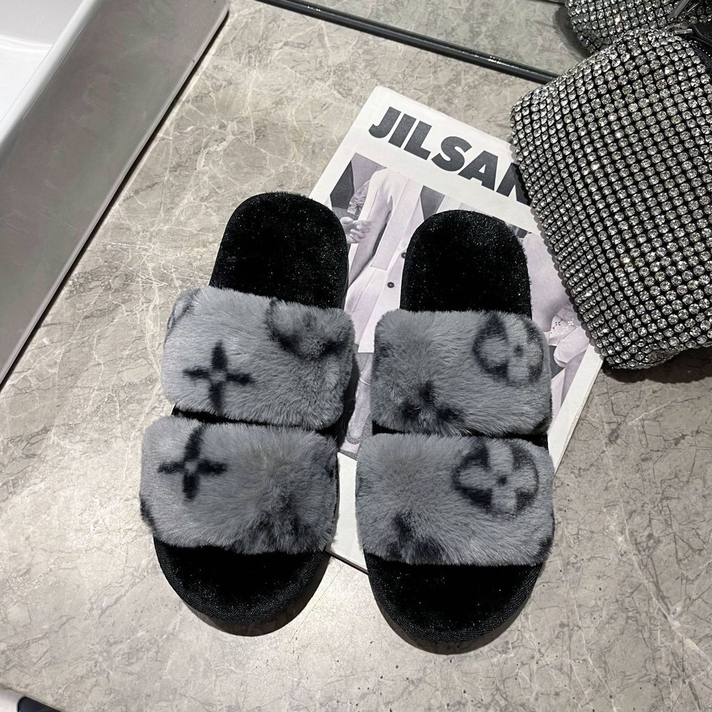 Big Size 37-42 Dép Nữ Bông Đi Trong Nhà Chống Trượt Thời Trang Thu Đông