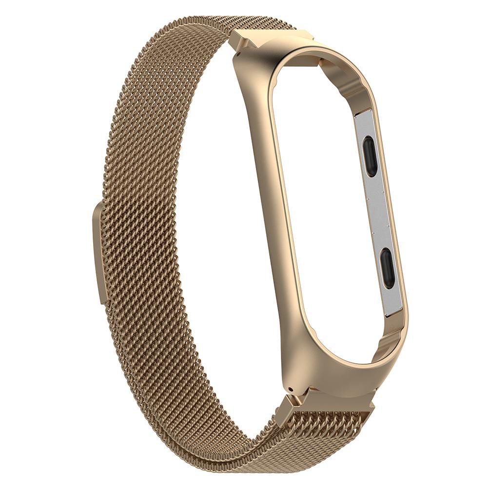 [Chất lượng cao] Dây đeo bằng thép không gỉ Milanese w / Frame cho Xiaomi MI Band 3 L