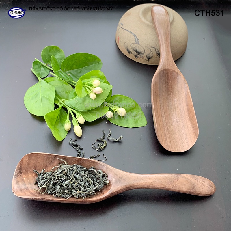 Thìa/Muỗng xúc trà gỗ óc Chó (15cm) cafe, xúc gia vị, ăn uống sạch, decor - CTH531