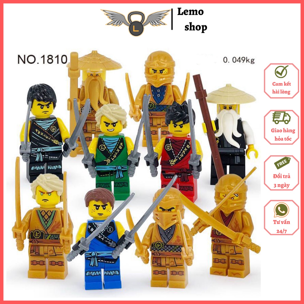Đồ chơi lắp ráp xếp hình nhân vật ninjago minifigures gồm 10 nhân vật nhỏ Lemoshop , đồ chơi trẻ em bằng nhựa ABS 1810