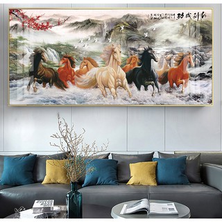 Tranh treo tường phong thủy VTC mã đáo thành công chất liệu bóng kính hoặc vải canvas 20160528175851982