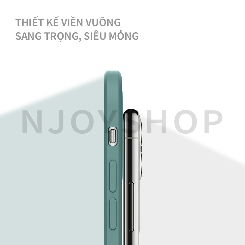 Ốp Lưng Nhám Viền Vuông Chống Vân Tay SMOOFOAM Lót Nhung Cực Êm Cho iPhone 11 Pro Max 12 Pro Max 13 Pro Max Njoyshop