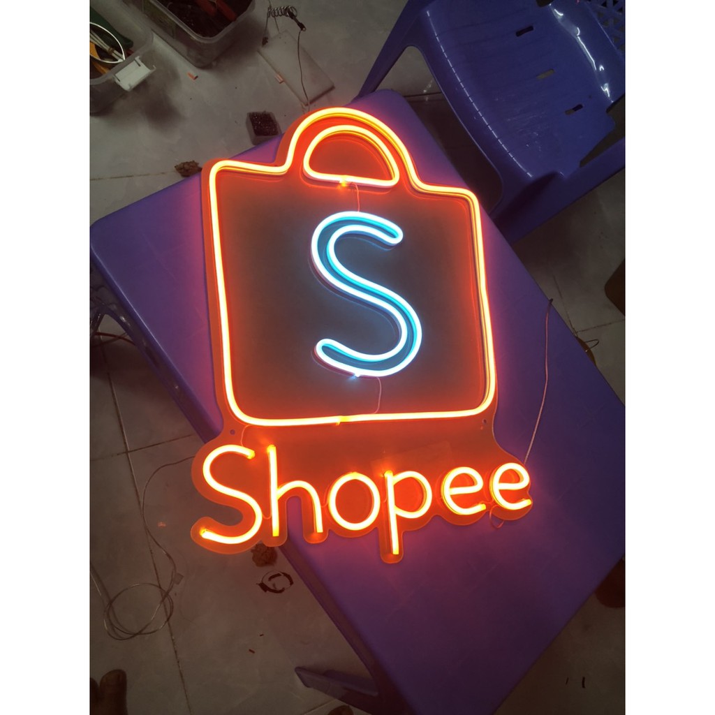 led neon logo shopee(nhận thiết kế làm theo yêu cầu)