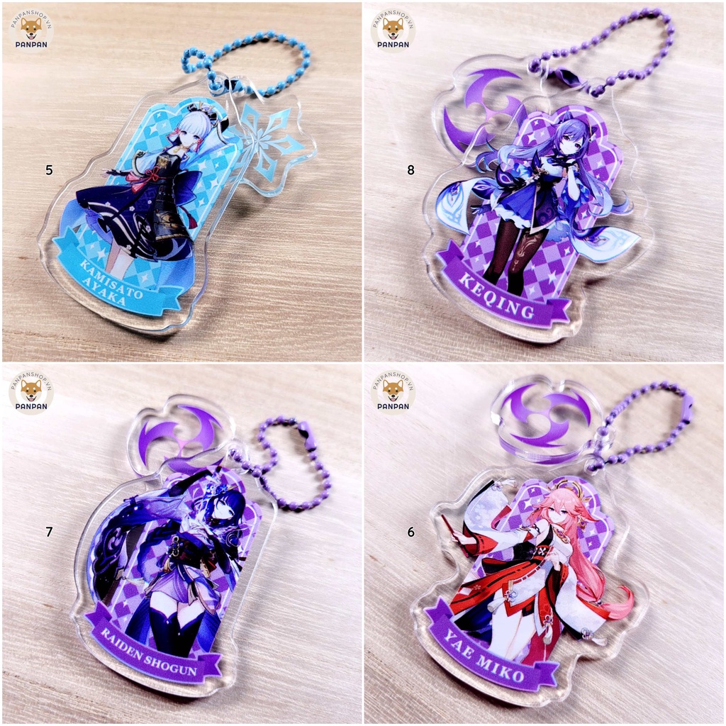 Móc xích bi DELUXE Anime Genshin Impact kèm móc Vision mini