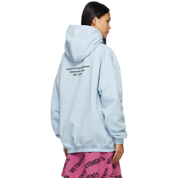 Áo hoodie Vetements Unicorn xanh