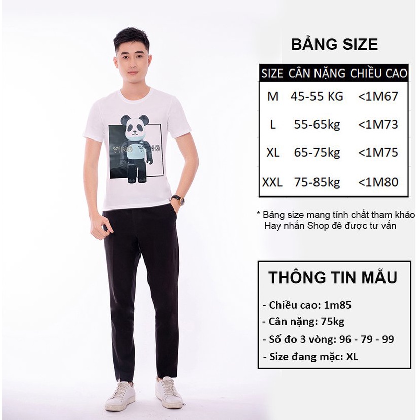 Áo Phông Nam In Hình Gấu Trúc YinYang 2022 Chất Liệu 100% Cotton Thoáng Mát - AC152