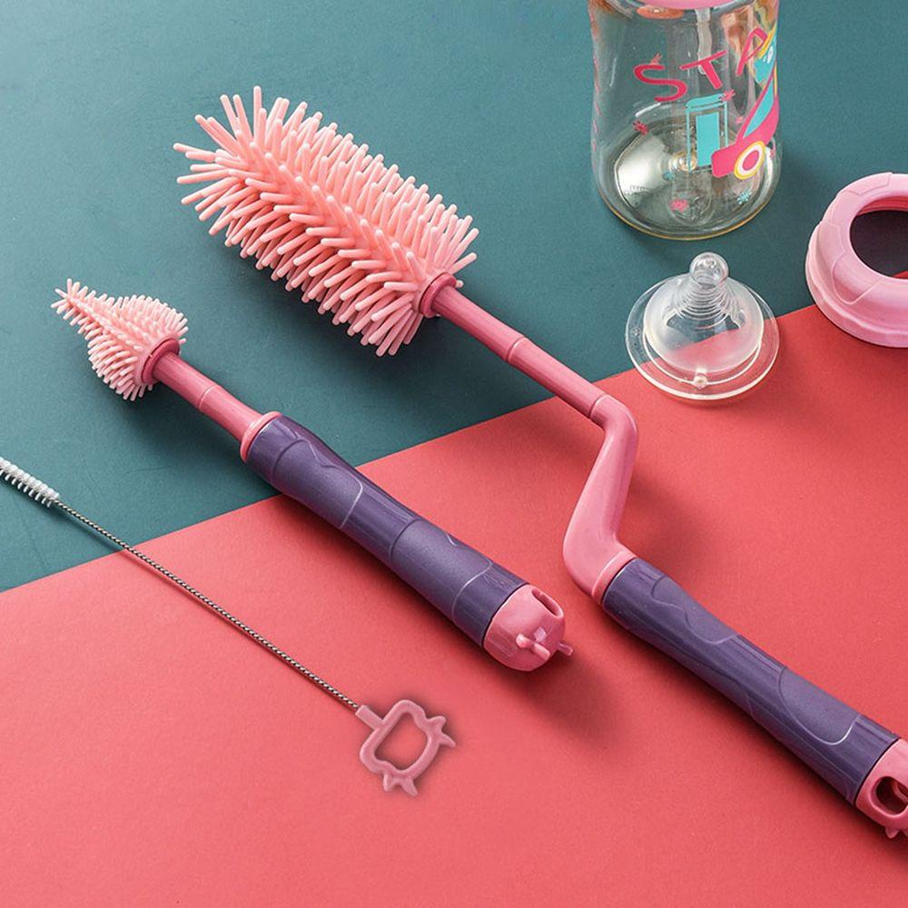 Bộ 3 Món Dụng Cụ Vệ Sinh Bình Sữa Em Bé Xoay 360 Độ Tiện Dụng