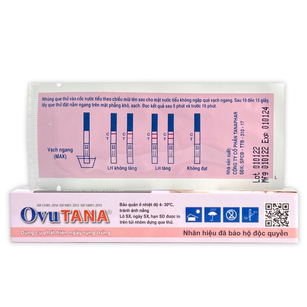 Que thử rụng trứng Ovutana test nhanh tìm thời điểm rụng trứng