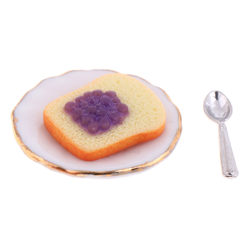 Bộ 3 Đĩa Bánh Mì Tỉ Lệ 1: 12 Dành Cho Nhà Búp Bê