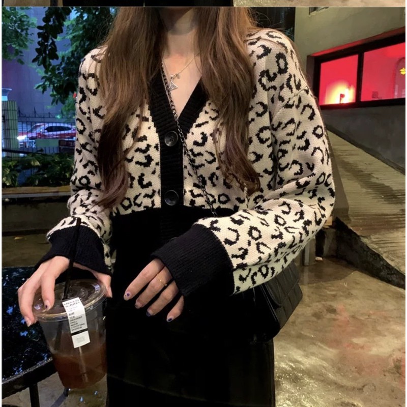 Áo cardigan len da báo ✅ [ kèm HÌNH THẬT ]