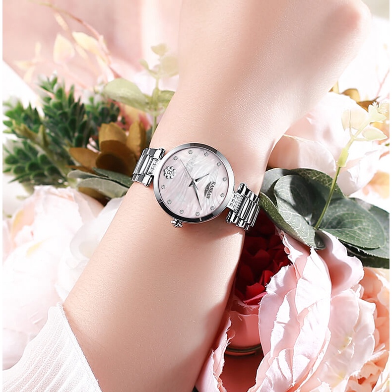 Đồng hồ nữ chính hãng KASSAW K884-3  Kính sapphire ,chống xước,Chống nước ,BH 24 tháng,Máy cơ (Automatic) ,dây kim loại