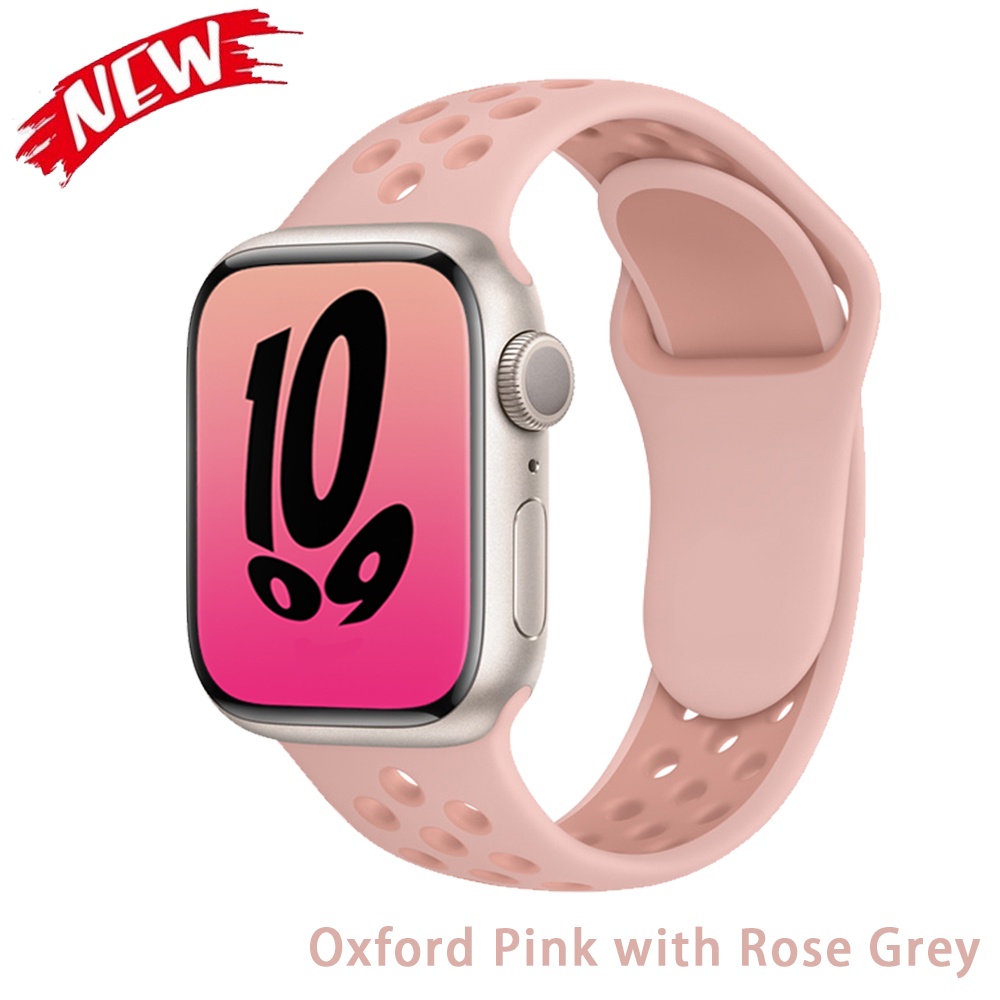 Dây Đeo Silicone 38 42 40mm 44mm 41mm 45mm Dành Cho iwatch 34567 SE