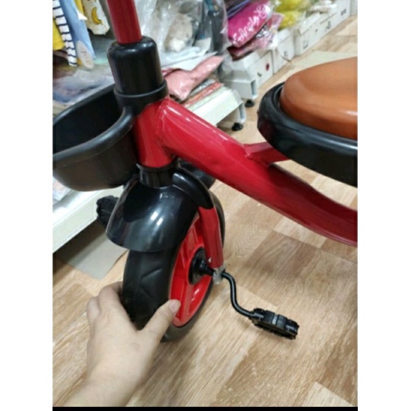 XE ĐẠP XÍCH LÔ 3 BÁNH CHO BÉ BỌC YÊN DA CHO BÉ 3 ĐẾN 6 TUỔI