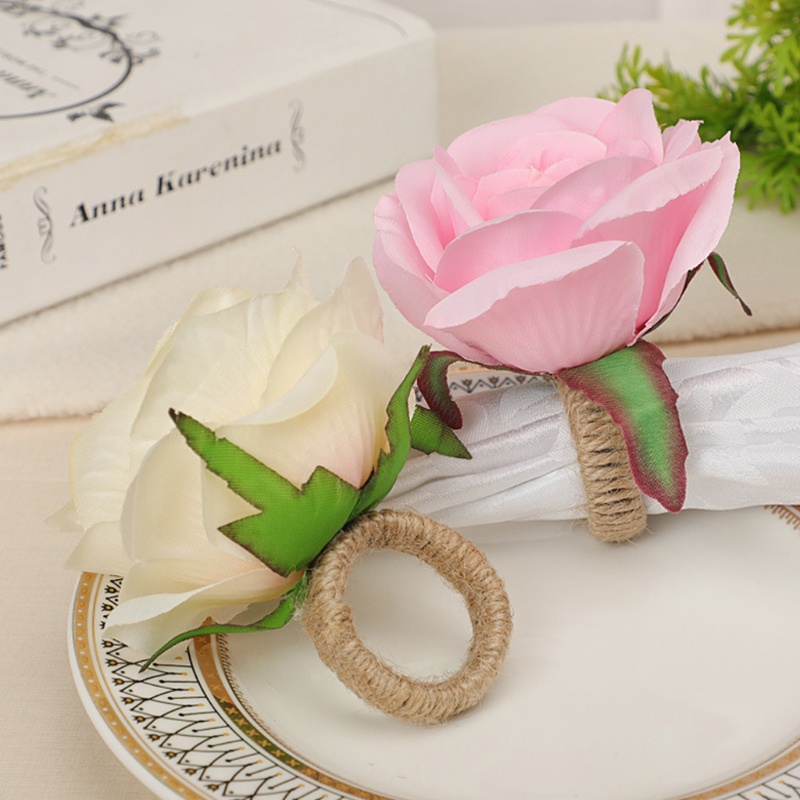 Khăn Ăn Họa Tiết Hoa Hồng Đơn Giản Hiện Đại Phong Cách Phương Tây