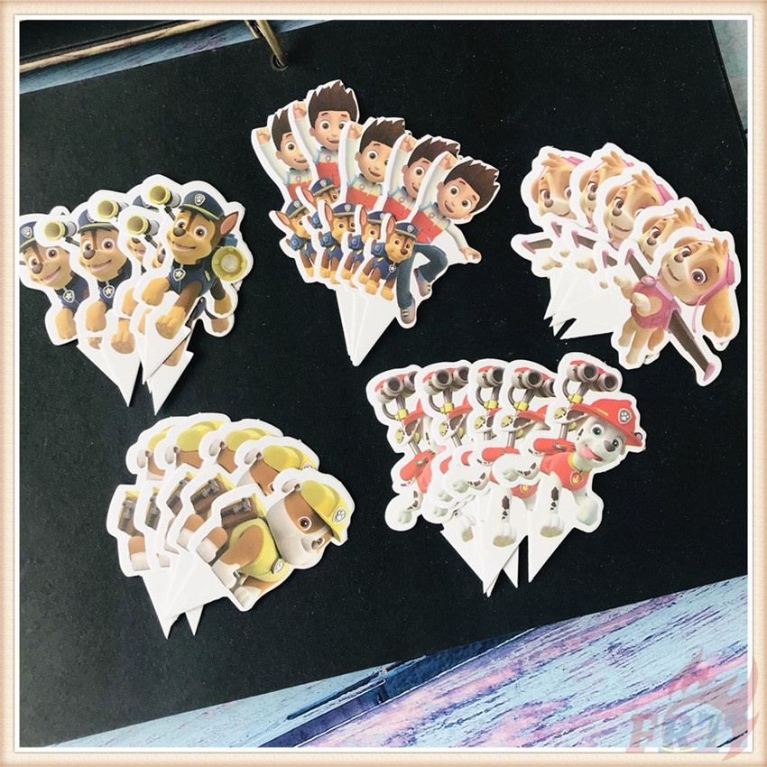 Bộ 24 Que Cắm Trang Trí Bánh Kem Hình Chú Chó Cứu Hộ Dễ Thương