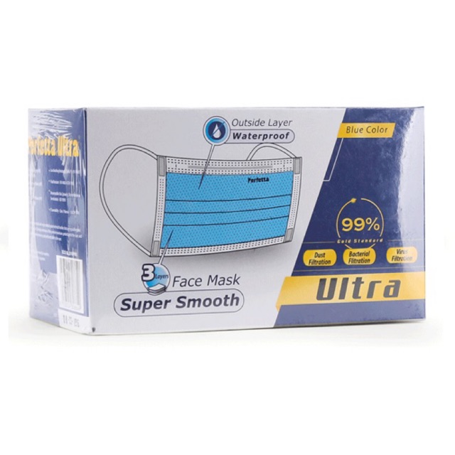 Khẩu trang Perfetta Ultra 3 lớp siêu mềm mượt đến từ thương hiệu Perfetta