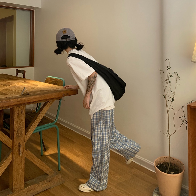 Quần ống rộng Sọc Caro 3 Màu Sắc Thời Trang Cao Cấp Cho Nữ