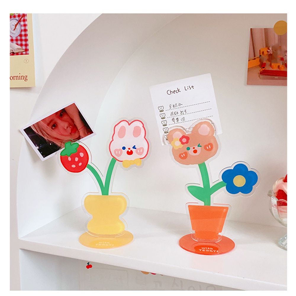 Kẹp Giấy Note Bằng Acrylic Bền In Họa Tiết Hoạt Hình Dễ Thương Đa Năng