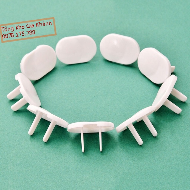 Combo 10 nút bịt ổ điện an toàn, 10 bịt cách điện chính hãng