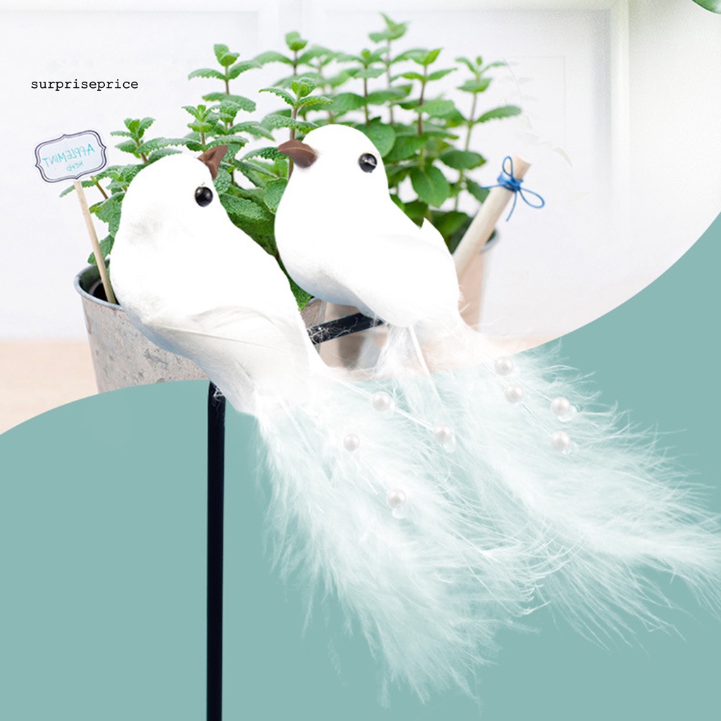Bộ 2 Chim Bồ Câu Nhân Tạo Sống Động Dùng Trang Trí Nhà Cửa/ Tiệc Cưới