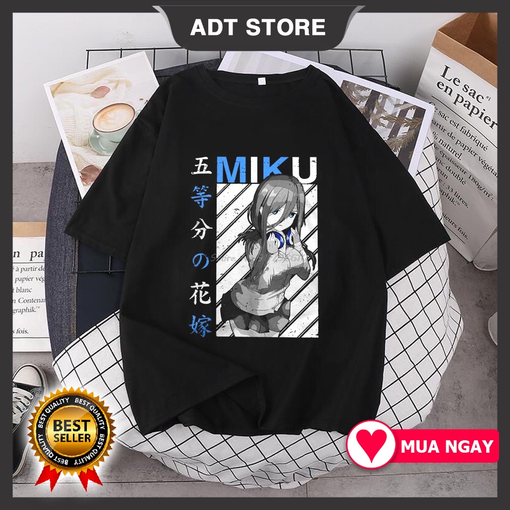 SALE 🔥 Áo Phông The Quintessential Quintuplets Miku V1 Go Toubun No Hanayome T Shirts Nakano Toubun mẫu mới cực chât ch