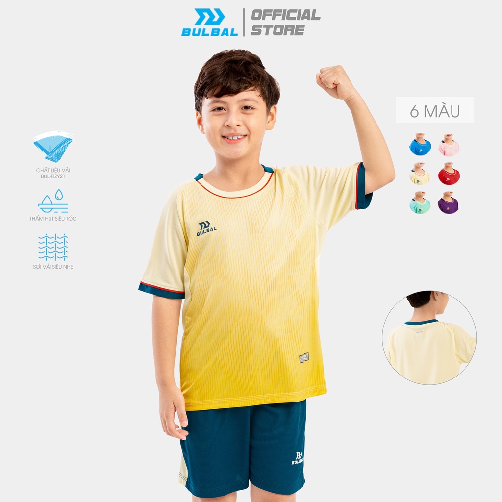 Bộ Quần Áo Bóng Đá Trẻ em Bulbal Sonic 2 Cao Cấp Chất Vải Caro Bul-Fizy 21 thoáng mát, họa tiết sóng âm độc đáo, 6 màu
