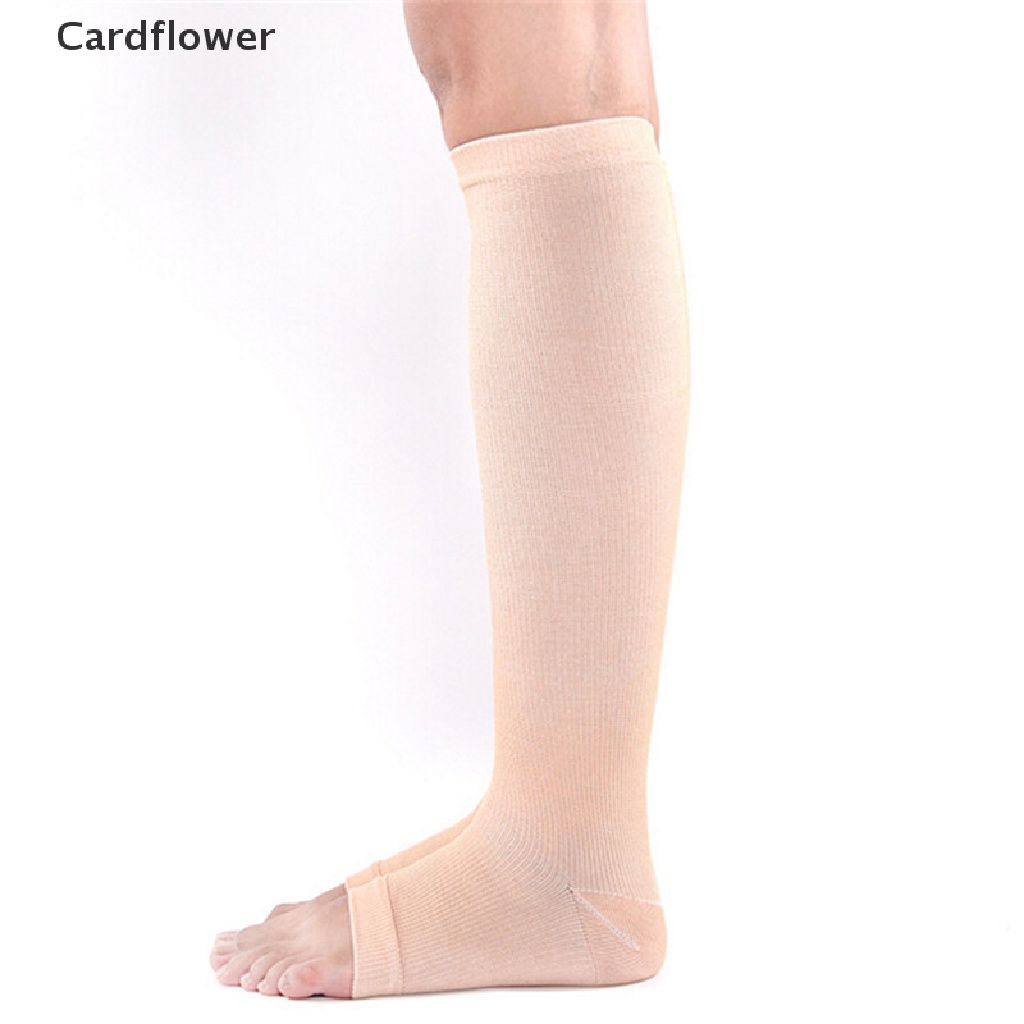 &lt; Cardflower &gt; Vớ Nén Hở Ngón Chân Không Co Giãn Hỗ Trợ Đầu Gối