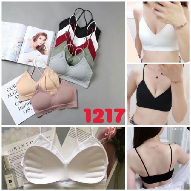 Áo bra gân tăm dây bún, bra nhiều màu MS1217 | BigBuy360 - bigbuy360.vn