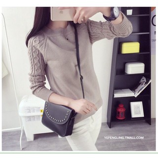 Áo len phối tay gân KL498T