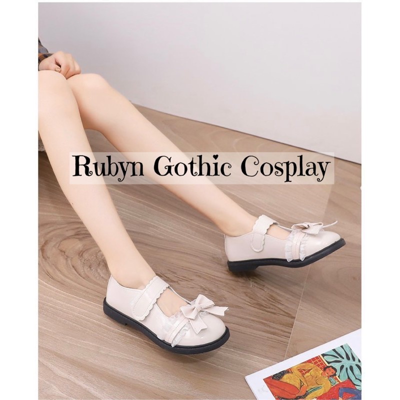 [Sẵn] 💓 Giày Búp Bê Lolita Mary Janes phối ren nơ xinh xắn ( Size 35 - 40 ) | BigBuy360 - bigbuy360.vn