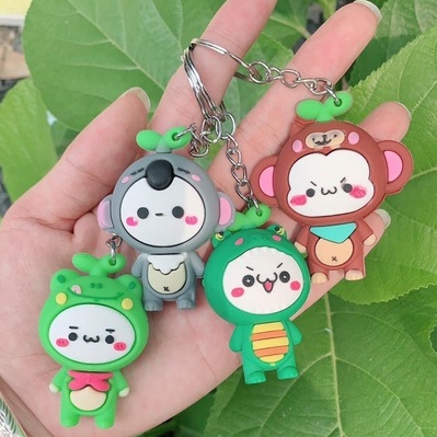 Móc Khóa Túi Balo Bạch Tuộc Bông 10cm Thay Đổi Cảm Xúc Lật Mặt Cute Xinh Xắn