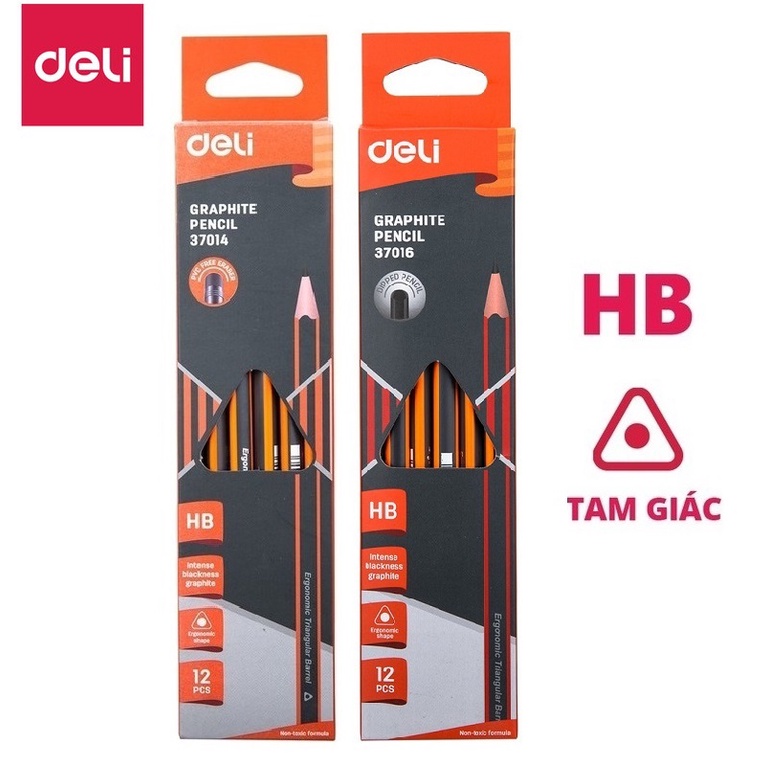 Bút chì gỗ 2B Deli 58198 / 53300 / 37013 / 37015 / U535 - 1 cây
